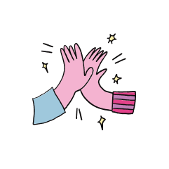 ilustración manos chocando cinco